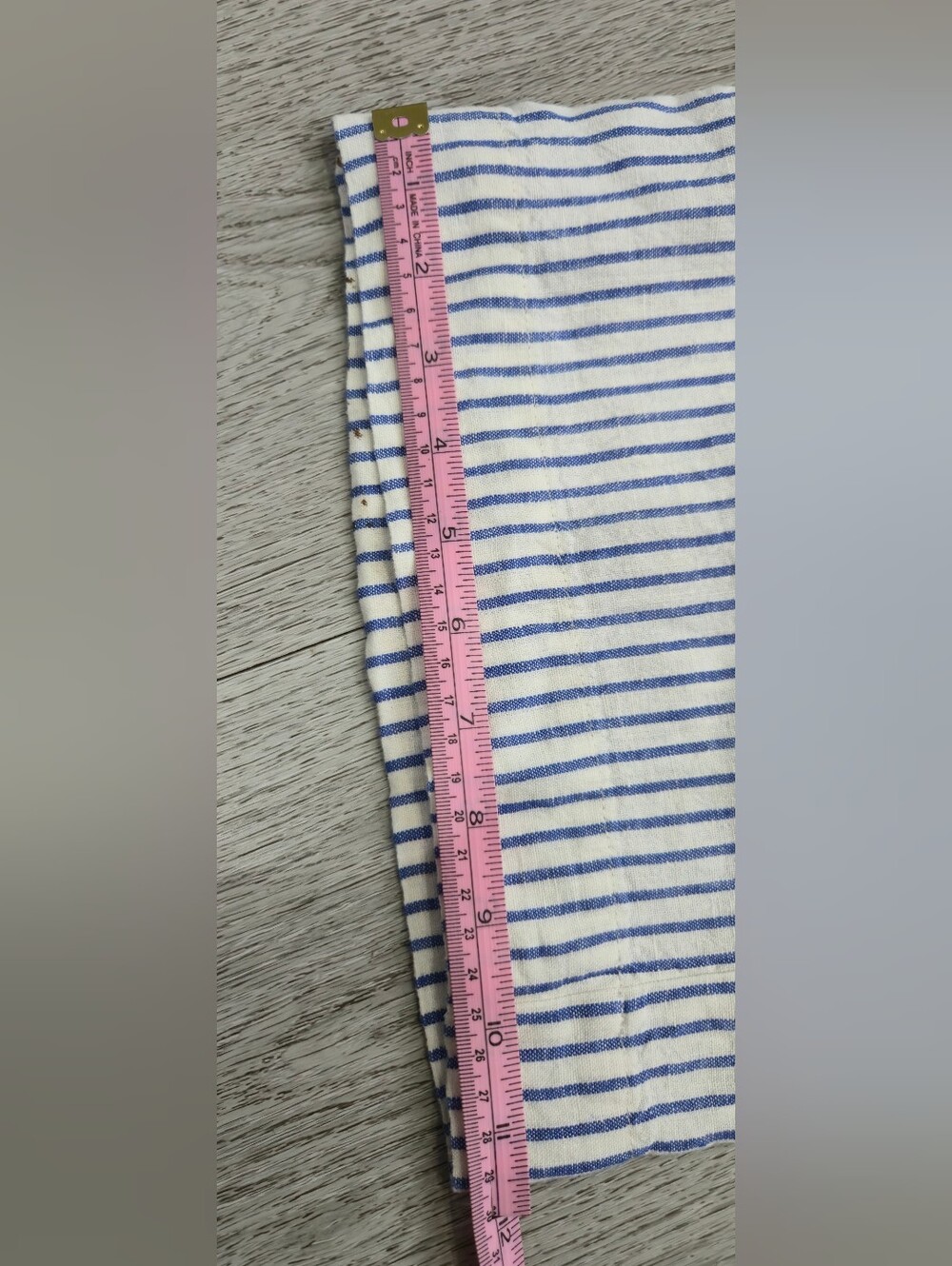 Madewell The Harlow Wide-Leg Pant 100% Linen Blue White Stripe Size 6 - Picture 13 of 16